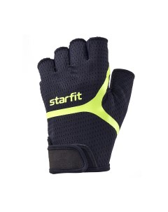 Перчатки для фитнеса WG 103 черный ярко зеленый Starfit