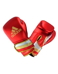 Перчатки боксерские AdiSpeed Metallic красно золото серебристые вес 12 унций Adidas