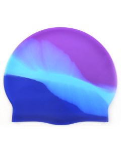 Шапочка для плавания взрослая 56 65 см фиолетово синяя силикон Mystyle