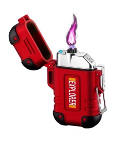 Зажигалка USB походная водонепроницаемая красная Lighters