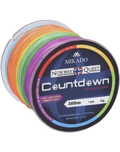 Леска плетеная Norway Quest Countdown 0 18 мм 300 м 14 5 кг multicolor Mikado