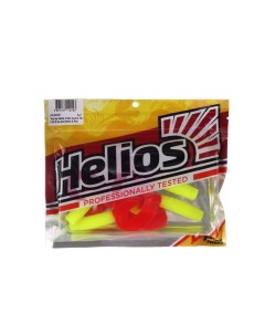 Твистер Helios Credo Double Tail Acid lemon Red 9см HS 28 029 набор 5шт Nobrand