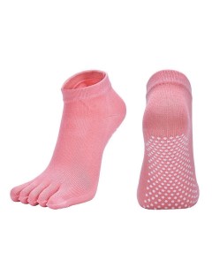 Носки для йоги с пальцами розовые Rekoy