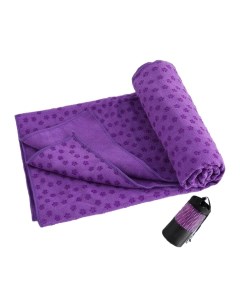 Коврик полотенце для йоги из микрофибры нескользящее 183 х 63 см фиолетовое Rekoy