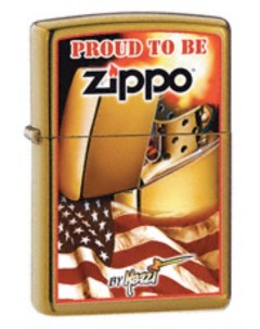 Бензиновая зажигалка Flag 24746 High Polish Gold Plate Zippo