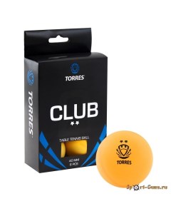 Мяч для настольного тенниса TORRES Club 2 арт TT0013 диам 40 мм упак 6 шт Nobrand