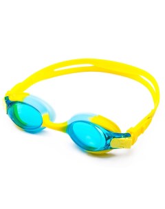 Очки для плавания детские 6 12 лет сине желтые AF от UVA UVB силикон Mystyle