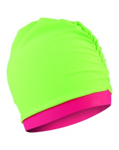 Шапочка для плавания объемная двухцветная лайкра зеленый неон фуксия Nobrand
