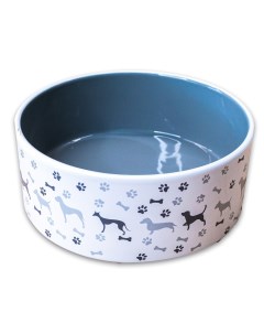 Миска керамическая для собак с рисунком серая 350 мл Mr.kranch