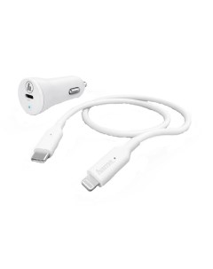 Зарядное устройство автомобильное H 183297 00183297 3A PD USB Type C для Apple белый Hama