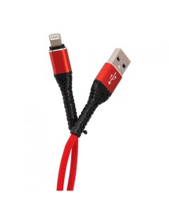 Кабель интерфейсный УТ000024539 USB Lightning 3А 1м тканевая оплетка красный Mobility