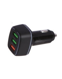 Зарядное устройство автомобильное C23 УТ000027495 Tech USB QС 3 0 18W 2 USB 3 1А черное Red line