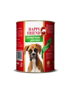 Корм для собак Каша с говядиной гречкой и овощами 340г Happy friend