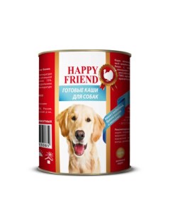Корм для собак Каша с индейкой бурым рисом и овощами 340г Happy friend
