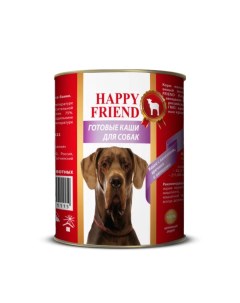 Корм для собак Каша с ягненком гречкой и овощами 340г Happy friend