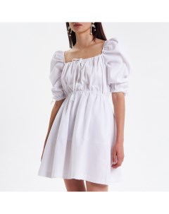 Белое платье с рукавами буф Fligel