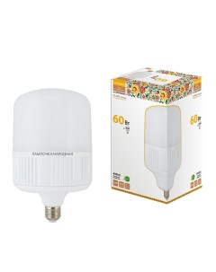 Лампа светодиодная E27 60 Вт 450 Вт цилиндрическая 4000 К свет холодный белый Народная Tdm еlectric