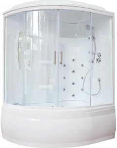 Душевой бокс ALP 150х100 R профиль белый стекло прозрачное с гидромассажем Royal bath
