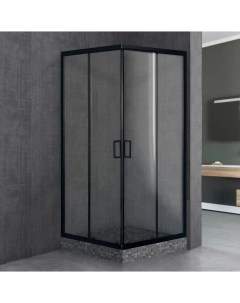 Душевой уголок HPD 75x90 профиль черный стекло прозрачное Royal bath