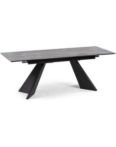 Керамический стол Ливи 140х80х78 серый мрамор черный 532401 Woodville