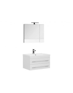 Комплект мебели Нота NEW 75 см подвесная 2 ящика белая Aquanet