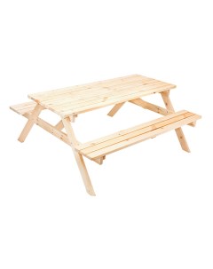 Набор садовой мебели деревянный Пикник сосна 1500х1500х760 мм стол и 2 лавки 4627074042000 Фотон