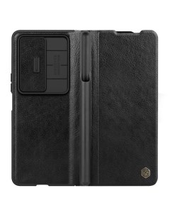 Кожаный чехол книжка Nillkin Leather Qin Pro для Galaxy Z Fold 4 черный Samsung