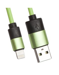 USB кабель LP для Apple 8 pin круглый soft touch металлические разъемы зеленый европакет Liberty project