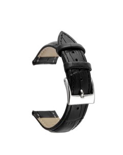Универсальный кожаный ремешок 22 мм для часов Samsung Xiaomi Huawei Garmin черный Nobrand