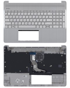 Клавиатура для ноутбука HP 15s eq1006u светло серый топкейс Оем