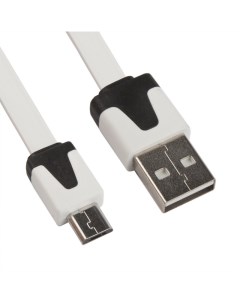 USB кабель LP Micro USB плоский узкий белый европакет Liberty project