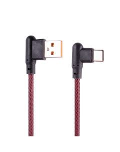 USB кабель LP Type C Г коннектор оплетка леска красный блистер Liberty project