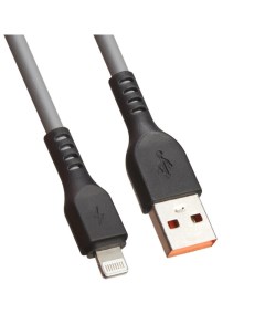 USB кабель LP для Apple Lightning 8 pin Extra TPE серый коробка Liberty project