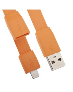 USB кабель LP для Apple iPhone iPad Lightning 8 pin плоский браслет оранжевый европак Liberty project