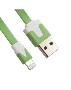 USB кабель LP для Apple iPhone iPad Lightning 8 pin плоский узкий зеленый коробка Liberty project