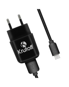 Сетевое зарядное устройство CH 02M 1 USB 2 1 A black Krutoff
