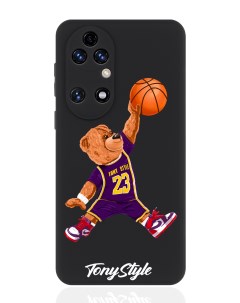 Чехол для смартфона Huawei P50 черный силиконовый баскетболист с мячом Tony style
