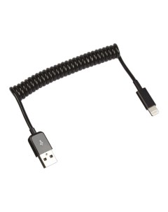 USB кабель LP для Apple Lightning 8 pin пружина 1м черный европакет Liberty project