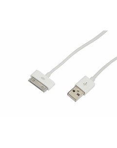 USB кабель для iPhone 4 4S 30 pin шнур 1 м белый Rexant