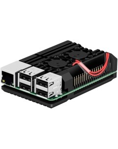 RA503 Корпус Black Metal Aluminum Case with Double Fans for Raspberry Pi 4B RASP40 Acd