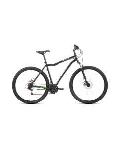 Велосипед MTB HT 2 0 Disk 2022 21 черный ярко зеленый Altair