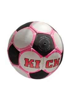 Футбольный мяч Kick 32 панели 00117381 размер 5 белый чёрный розовый Nobrand
