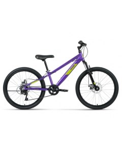 Велосипед AL 24 D Disc 2022 11 фиолетовый зеленый Altair