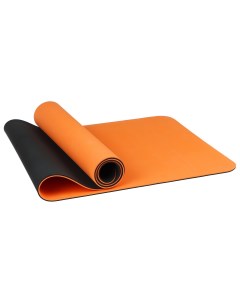 Коврик для йоги двухцветный black orange 183 см 6 мм Sangh