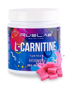 Аминокислота L Carnitine Tartrat 150гр вкус бабл гам Ruslabnutrition