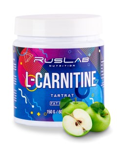 Аминокислота L Carnitine Tartrat 150гр вкус зеленое яблоко Ruslabnutrition