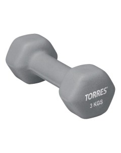 Неразборная гантель неопреновая PL5001 1 x 3 кг серый Torres