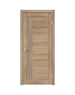 Дверь межкомнатная остекленная с замком и петлями в комплекте Виана 90x200 см ПВХ цвет дуб европейск Velldoris