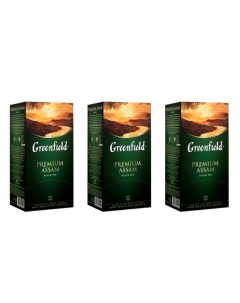 Чай черный Premium Assam 3 упаковки по 25 пакетиков Greenfield