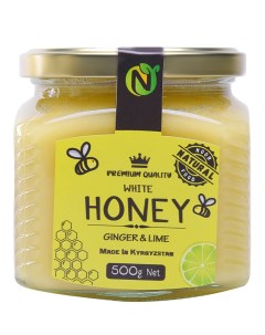 Мед белый с имбирем и лаймом высшего качества 500 гр Noor natural food